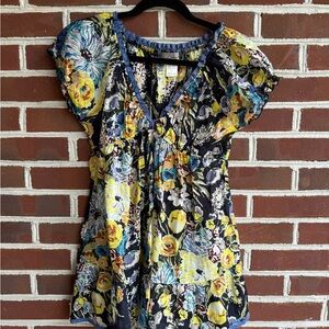 Floral V-Neck Y2K Women's Tunic Top
